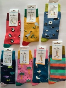 7pr £15 Doris And Dude Socks in Stunning Designs Size 7-11 Organic Cotton/Bamboo - Picture 1 of 8