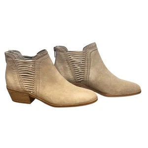 Vince Camuto Pippsy Suede Leather Ankle Booties Tan Cutout Women's Size 9.5M - Picture 1 of 16