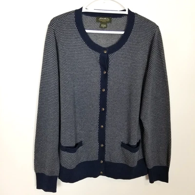 Cárdigan suéter Eddie Bauer para mujer mezcla de cachemir talla 2XL azul abotonado clásico Foto 1 de 4