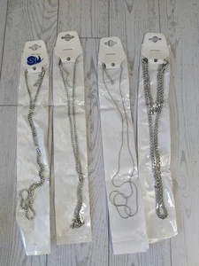 Jewelry Making Silver Colored Chain Necklaces lot of 4 - Picture 1 of 6