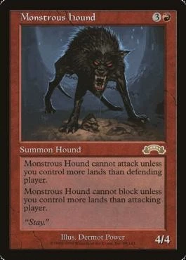 Monstrous Hound ~ Heavily Played Exodus MTG Magic UltimateMTG Red Card - Image 1 of 1