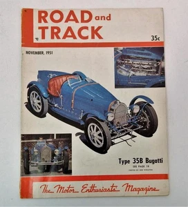 1951 Road and Track Magazine Bugatti Volkeswagen Aston Martin Salon Watkins Glen - Picture 1 of 8