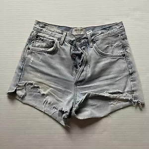Pantalones Cortos Agolde Mujer 25 Botón Jaden Corte Mosca Envejecido Algodón Lavado Ligero - Imagen 1 de 8