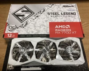 ASRock Radeon RX 7700 XT Steel Legend 12GB GDDR6 OC White AMD RDNA 3 Grafikkarte - Bild 1 von 9