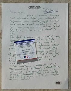 *RARE* TY COBB 1951 Personal Letter (print copy) signed by BOBBY DOERR (PSA COA) - Picture 1 of 3