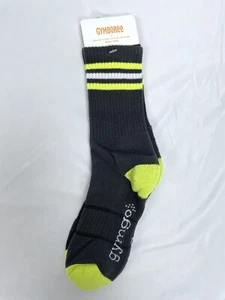 New Gymboree Gymgo Athletic Socks Yellow Gray Striped Boy Girl Shoe Size 11-12 - Picture 1 of 2