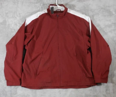 Chaqueta Roundtree Yorke Para Hombre 2X Manga Larga Cremallera Frontal Roja Cortavientos Foto 1 de 4