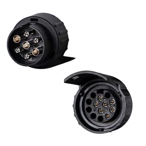 Anhänger Adapter 7 auf 13 polig 12V Anhängerkupplung Stecker AHK Kurzadapter PKW - Bild 1 von 7