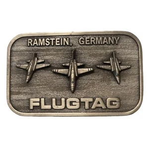 Ramstein Germany Flugtag Belt Buckle 1983 Vintage Aircraft Air Show Flying Day - Picture 1 of 9