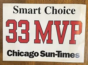 Scottie Pippen 1994 Chicago Sun-Times Newsstand Sign "33 MVP" Chicago Bulls VTG