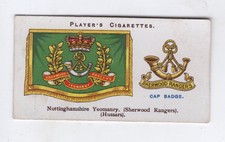 Players Drum Banners & Cap Badges 1924 #26 Nottinghamshire Yeomanry Hussars