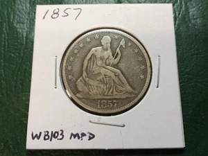 1857 Seated Liberty Half Dollar - WB-103 - Higher Grade - Raw - Picture 1 of 6