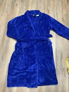 NWT RALPH LAUREN Big Polo Pony Plush Velour Bath Robe Blue L/XL - Picture 1 of 6