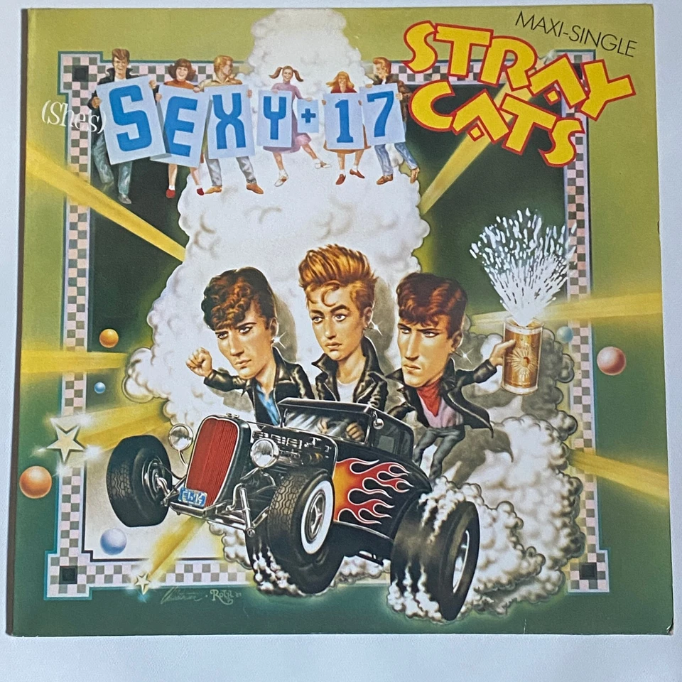 STRAY CATS - SEXY + 17 ORIG 1983 4 TRACK MAXI SINGLE GERMAN PRESSING EXCELLENT - Image 1 of 4