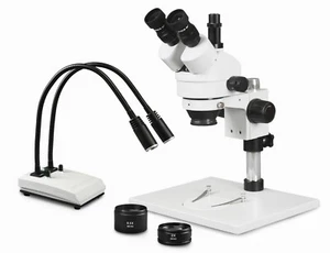 Vision 3.5X-90X Simul-Focal Trinocular Zoom Stereo Microscope w/ Dual LED Light - Imagen 1 de 4