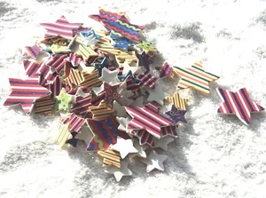 STRIPED STARS Foam Shapes Kids Crafts Scrapbooking Classroom Daycare - Picture 1 of 2