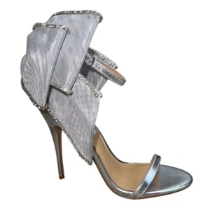 Women's Steve Madden Silver Benni-R Stiletto Heels with Bow Size 7.5 - Picture 1 of 8