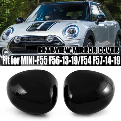 COPPIA TAPPI COPRI SPECCHIETTO RETROVISORE NERO LUCIDO PER MINI COOPER F54 F55 F56 F57 F60 - Immagine 1 di 4