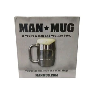 NEW Man Mug Stainless Steel Beer Mug 16.9 Oz/ 500 Ml - Picture 1 of 13