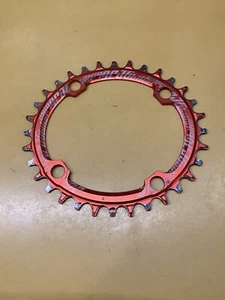 Red Jgbike Elite Oval 32T 104 BCD Mountain Bike Single Speed Chainring - Picture 1 of 8
