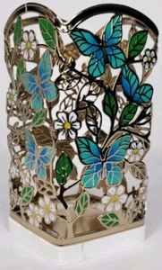 1 BATH & BODY WORKS BUTTERFLY TOSS RESIN METAL FOAMING SOAP HOLDER SLEEVE - Picture 1 of 5