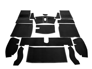 Carrelli Hessian Backed Interior Carpet Set Black & Felt Kit -MG Midget/AHSprite - Picture 1 of 9