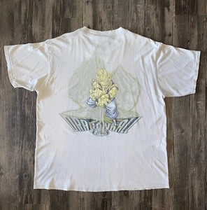 T-shirt vintage DragonBall Z DBZ 1998 Goku anime cartone animato taglia XL vintage marrone chiaro - Foto 1 di 12