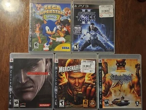 PS3 5 Game Lot - Sega Superstars Tennis, Metal Gear Solid, Star Wars, Saints - Picture 1 of 3