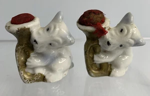 PAAR VINTAGE KERAMIK SCOTTIE TERRIER HUND NADELKISSEN HORNHORNHORN JAPAN - Bild 1 von 5
