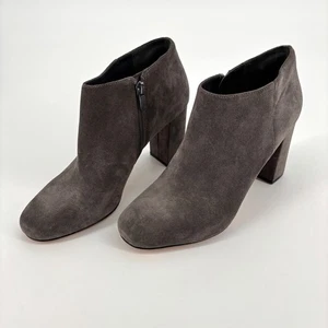 NUEVO CON ETIQUETAS Via Spiga Silvie Gamuza Cuero Gris Botines Tacón Bloque Mujer Talla 9 - Imagen 1 de 7