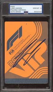 Liam Lawson Signed 2023 Dutch Grand Prix F1 DEBUT Ticket Pass PSA GEM MT 10 AUTO - Picture 1 of 2