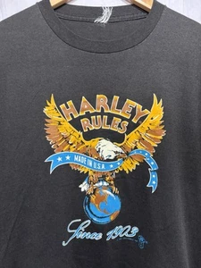 Vintage Harley Davidson Shirt 1987 Holoubek Biker Eagle Motorcycle Black Men’s - Picture 1 of 7
