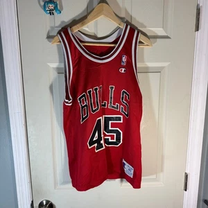 VTG Champion Chicago Bulls Michael Jordan #45 Jersey Sz 40 NBA 90s Red Mens sz - Picture 1 of 5