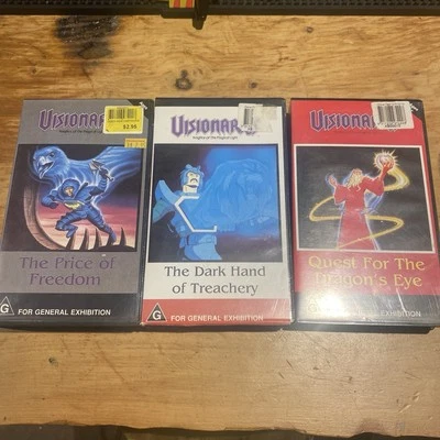 Visionaries VHS Video Quest Dragon's Eye + The Dark Hand Of Treachery Bundle X3 - Image 1 of 4