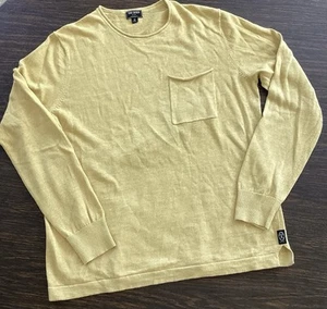 NUEVO Suéter Todd Snyder Hombres Lino Algodón Bolsillo Amarillo Talla Mediana Nuevo sin Etiquetas $248 Ret - Imagen 1 de 10
