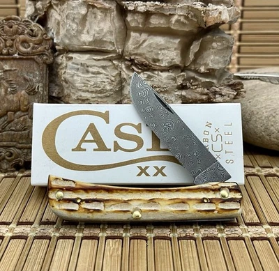 Faca Case XX EUA Deep Canyon Burnt Natural Bone 27235 Damascus Sod Buster Jr - Imagem 1 de 4