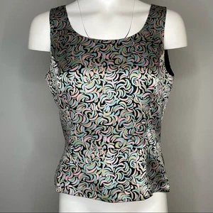 Tahari Arthur S. Levine Top Womens 8 Multicolor 100% Silk Sheath Tank Side Zip - Picture 1 of 6