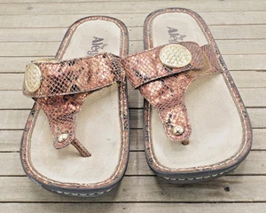 Alegria Sandals Women's US 8 EUR 38 Carina Perennial Pink Brown Thong Shoe - Picture 1 of 6