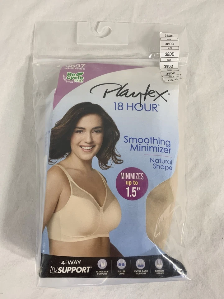 Playtex Women's 18 Hour Smoothing Minimizer Bra Nude Size 38D Style US4697