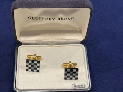 Gemelos Geoffrey Beene genuino mosaico a cuadros Foto 1 de 3