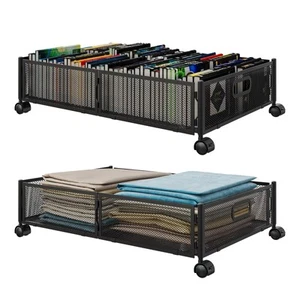 Under Bed Storage With Wheels Under bed Storage Containers Large Metal Foldab... - Picture 1 of 9