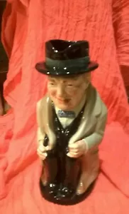 ROYAL DOULTON ENGLAND WINSTON CHURCHILL TOBY MUG PITCHER - 9" TALL - Picture 1 of 9