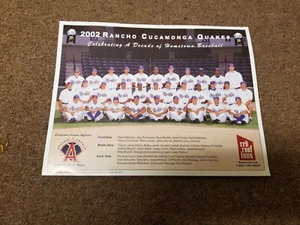 Fotografía de equipo Rancho Cucamonga Quakes menores béisbol 11"" x 8,5"" 2002 - Imagen 1 de 1