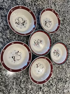 Set of 6~ Royal Seasons Snowman Christmas Coupe Cereal Bowl Holiday Snowmen - Picture 1 of 5