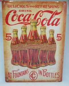 Coca Cola Tin Metal Sign -26 X 35 CM Licensed man-cave Collectable - Foto 1 di 5
