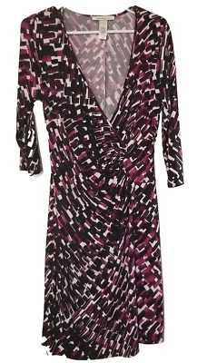 Vestido para mujer Laundry by Design talla 10 envolvente sintético borgoña cuello en V Foto 1 de 3