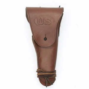 U.S. WWII M1911 .45cal Brown Leather Hip Holster Embossed US - Picture 1 of 6