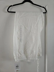 ELLEN TRACY Women's XXL 100% Linen Ivory Elastic Drawstring Waist Pants NWT - Picture 1 of 3