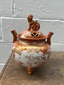 ANTICO BRUCIATORE/CENSIERE IN PORCELLANA GIAPPONESE KUTANI - Foto 1 di 16