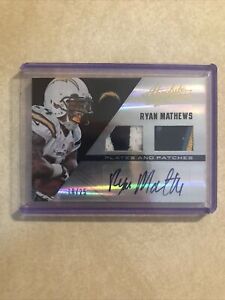 2013 Panini Absolute Ryan Mathews Dual Game Used Patch Auto /25! Chargers!